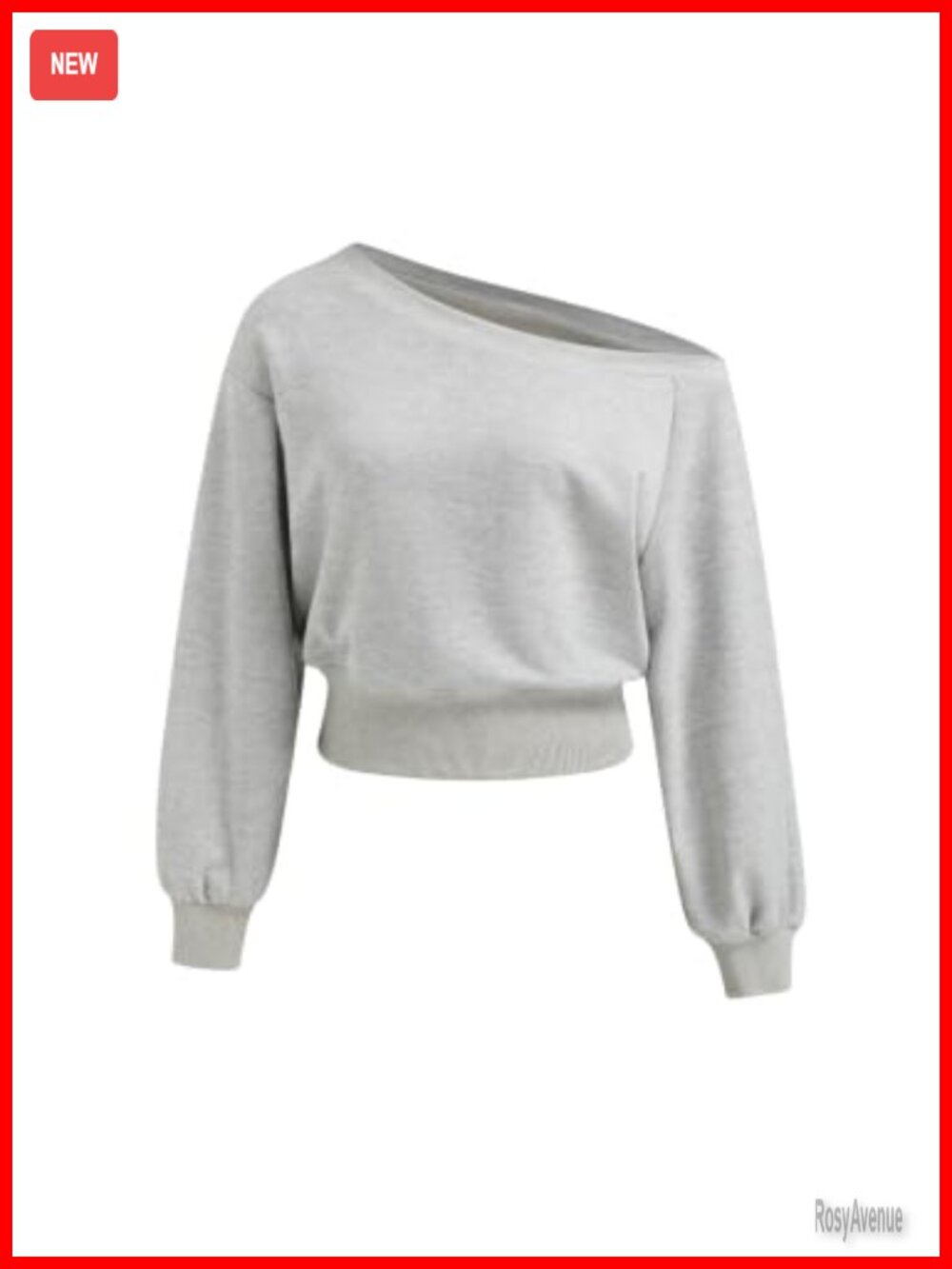 Off Shoulder Sweatshirt Long Sleeve Pullover Asymmetrical Neckline